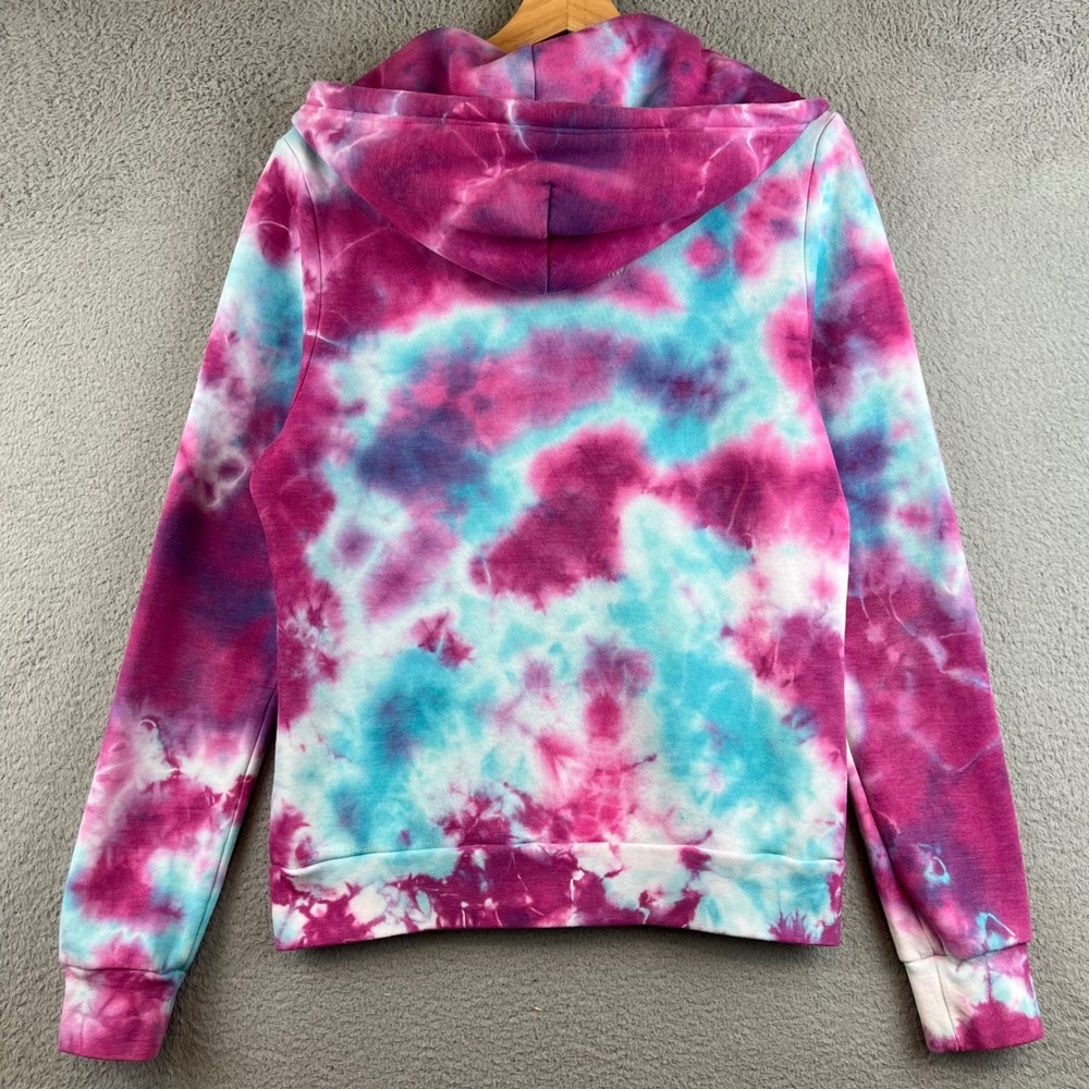 Aviator Nation Pink Blue Tie Dye Full Zip Hoodie Sweatshirt Womens Small Logo - Picture 2 of 12
